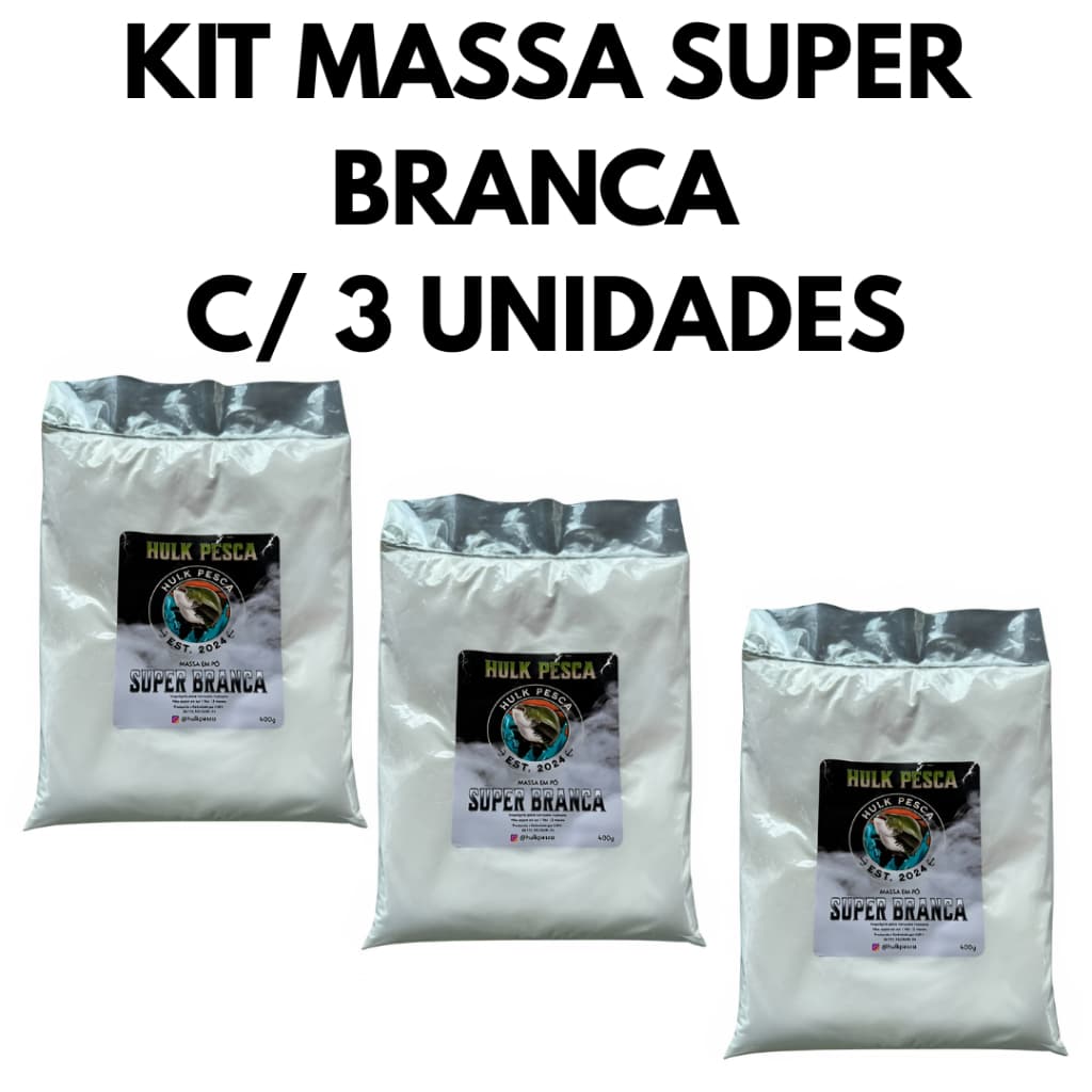 Massa branca para pesca SUPER BRANCA kit com 3