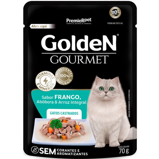 SACHÊ GOLDEN GOURMET GATOS CASTRADOS FRANGO 70G