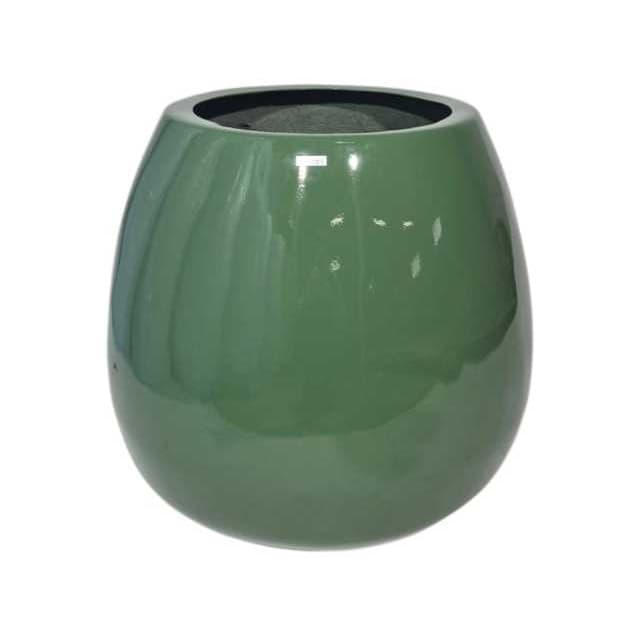 Vaso grande redondo e largo em fibra de vidro Vaso de planta Decoração casa 52cm Hematita P