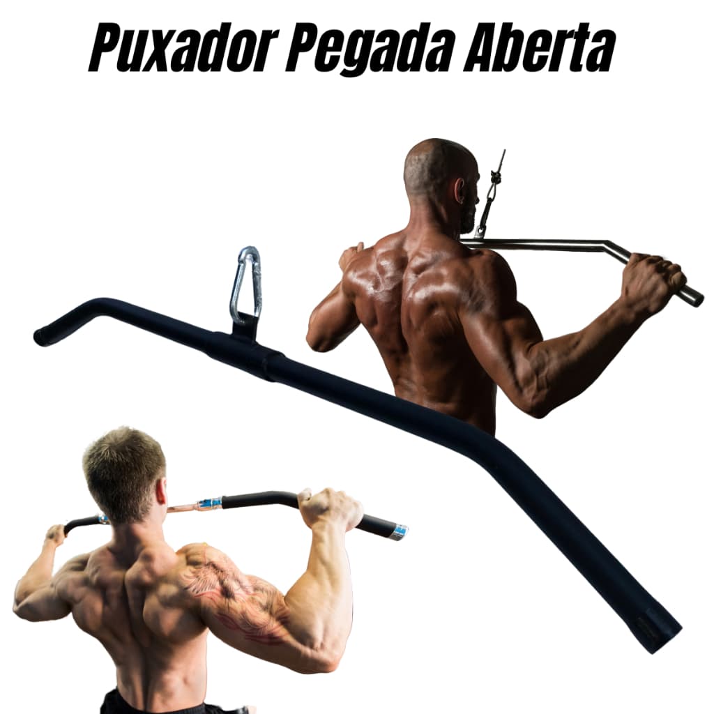 Puxador Pulley Pegada Aberta Articulada, Cross Over e Remada Aberta Antiderrapante