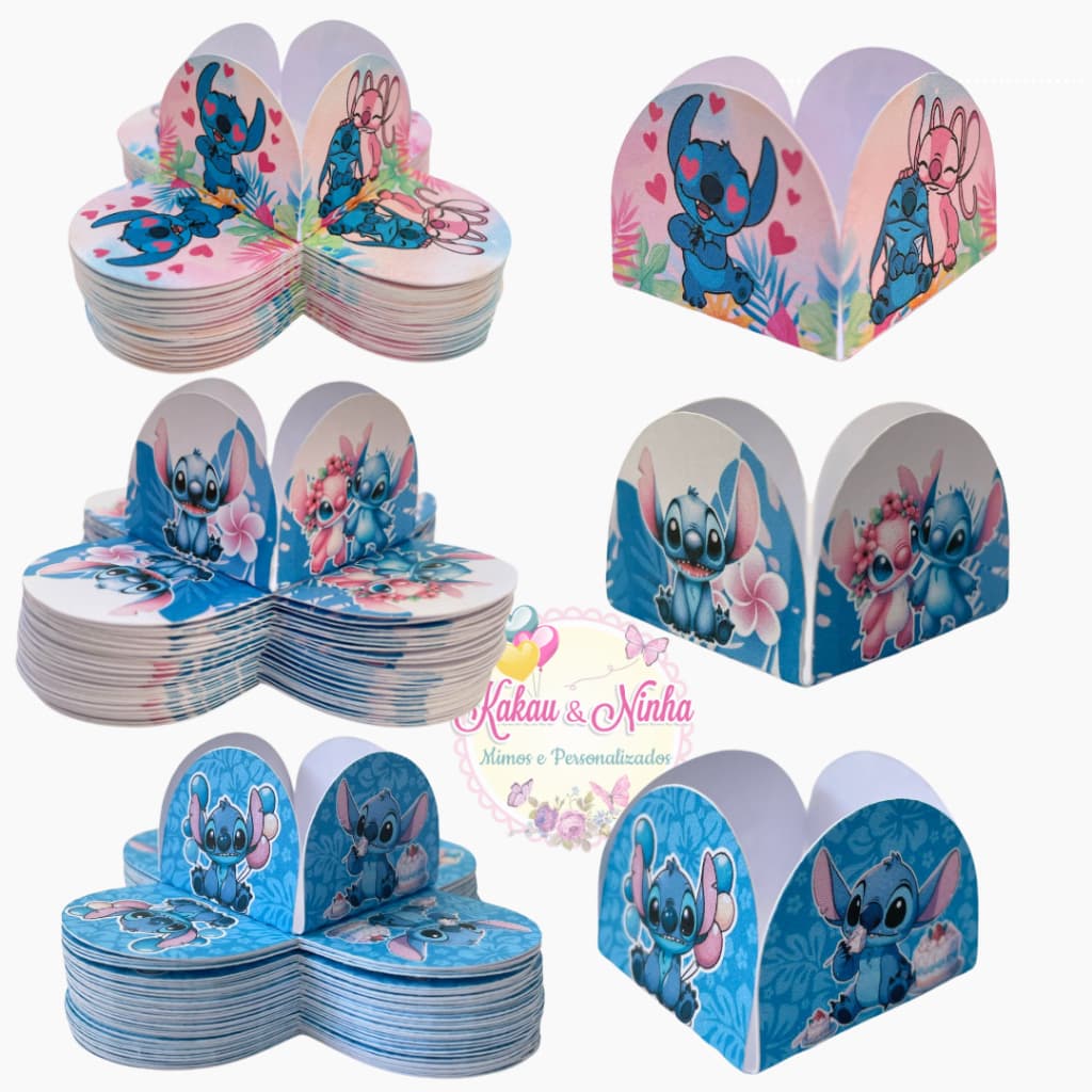 50~300 Forminhas 4 Pétalas STITCH para Festas Aniversários Forminhas para Doces Confeitaria