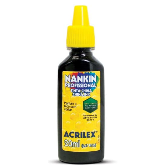 TINTA NANKIN PRETA ACRILEX 20ML