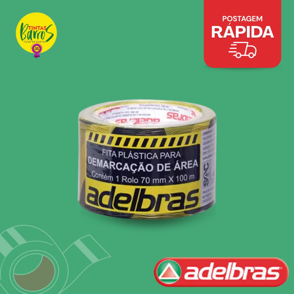 FITA DEMARCAÇÃO ZEBRADA RC 70MMX100M ADELBRAS