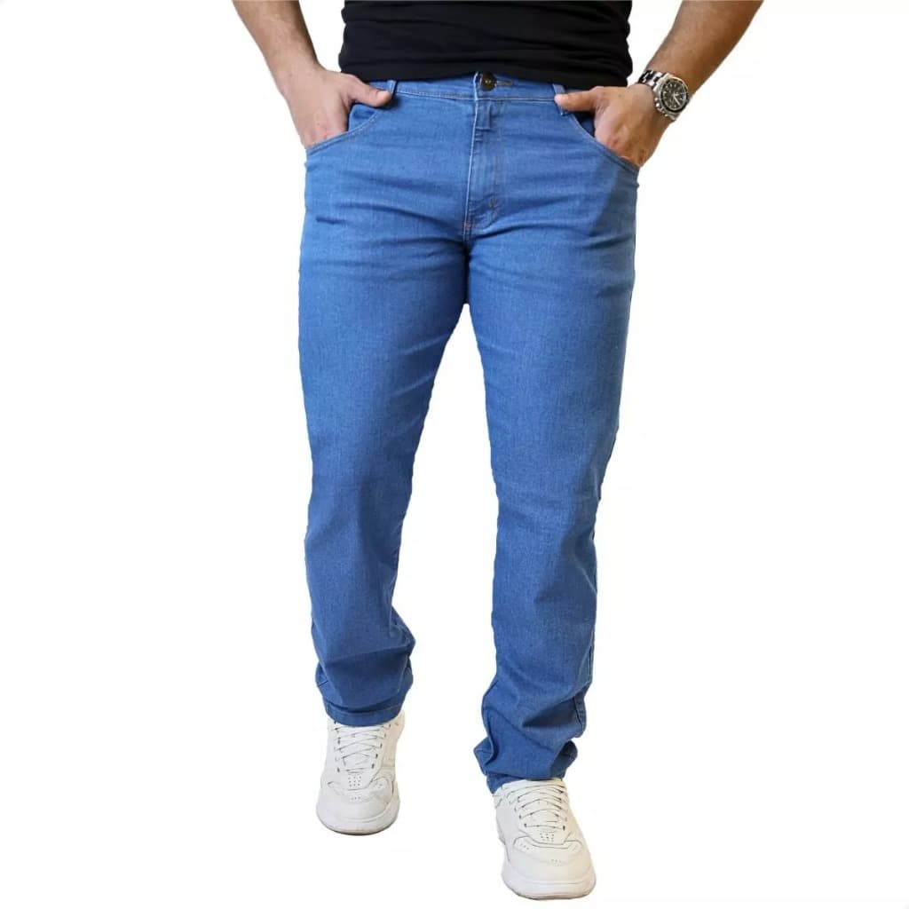 Calça Jeans Masculina Reta Azul Claro | Conforto Casual e Estilo Versátil