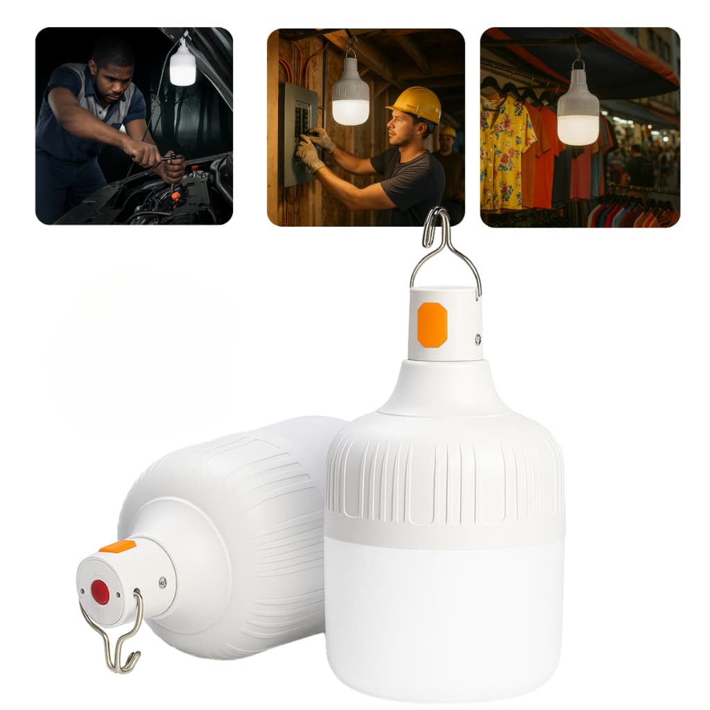Kit 2 Lâmpadas LED Recarregáveis 80W – 5 Modos, USB, Portáteis para Camping, Festa, Jardim, Emergência