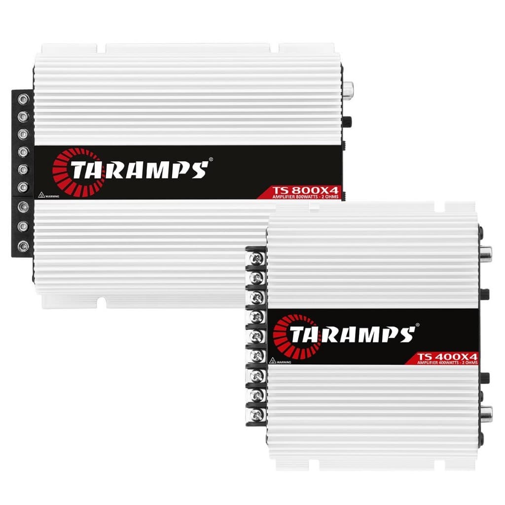 Kit 2 Amplificador Taramps TS800x4 + TS400x4 Som Automotivo 2 Ohms 4 Canais 800w e 400w Modulo