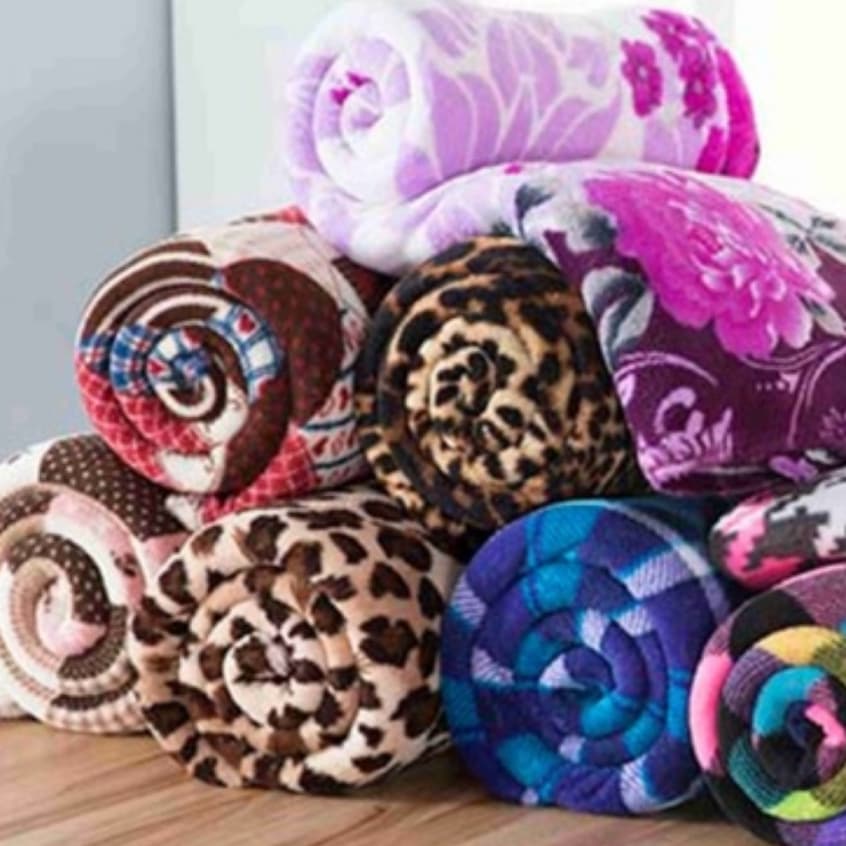 Kit 5 Cobertor Manta Casal Estampada Soft Microfibra 2,00x1,80cm