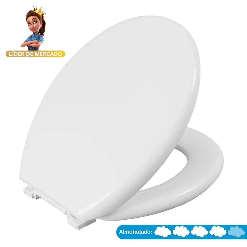 Assento Tampa Sanitário Oval Universal Simples e Almofadado Varias Cores