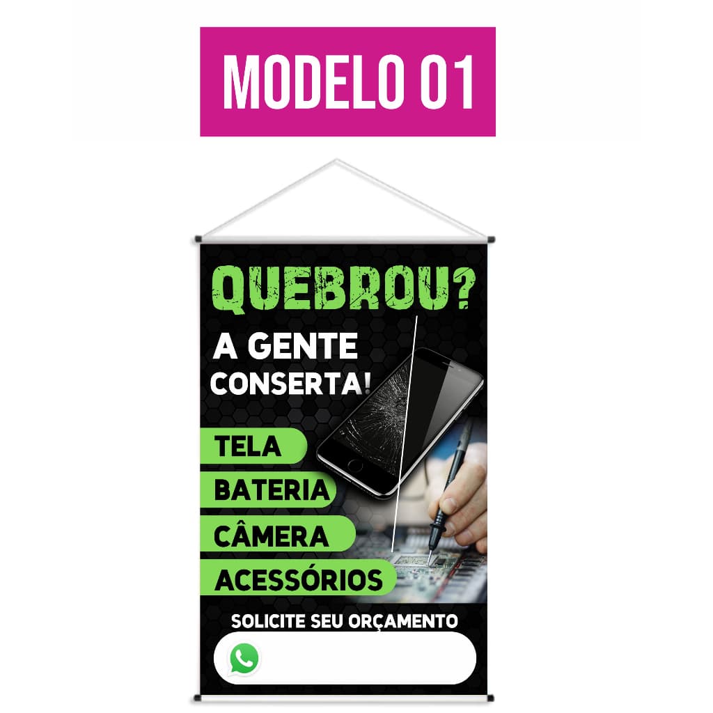 Banner LONA -  Assistencia de Celular   60x90 pronta entrega