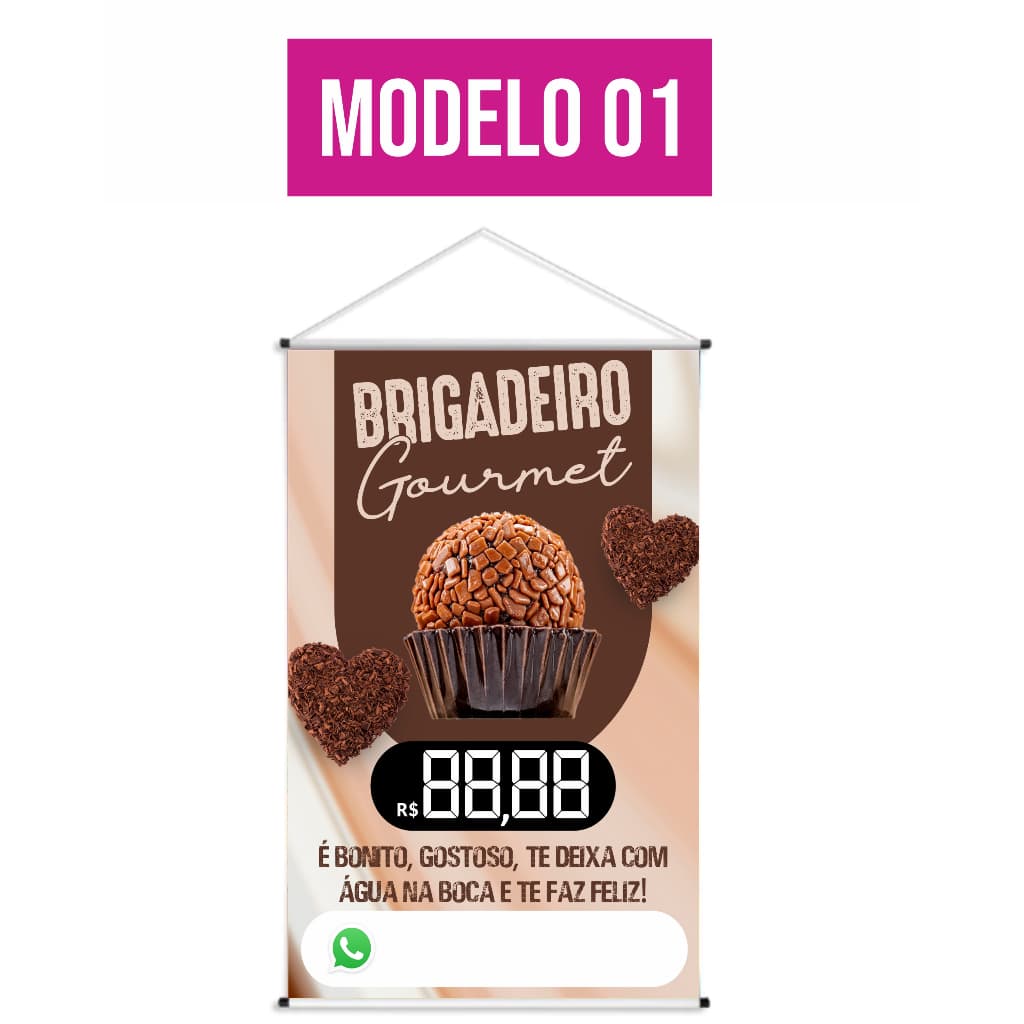 Banner LONA -  BRIGADEIRO GOURUMET   60x90 pronta entrega