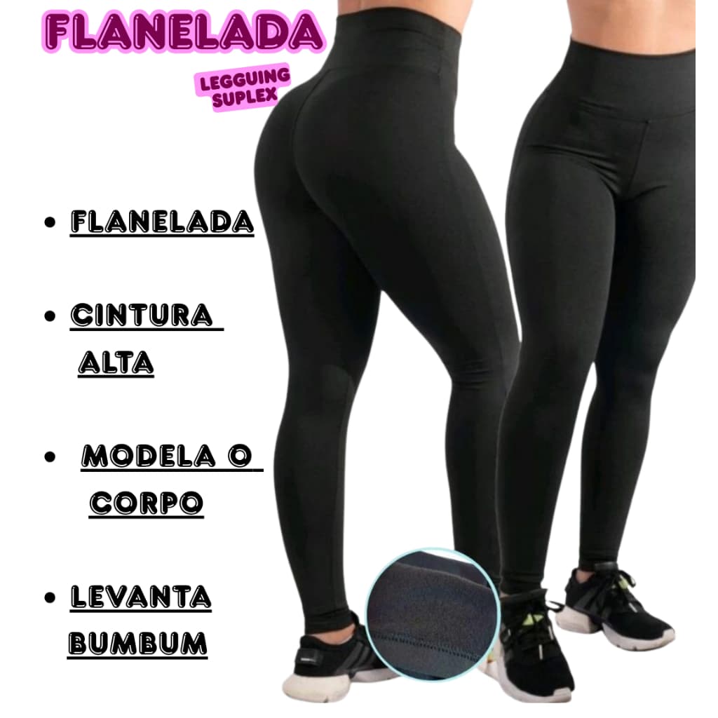 Legging Flanelada Feminina Peluciada Quentinha Inverno