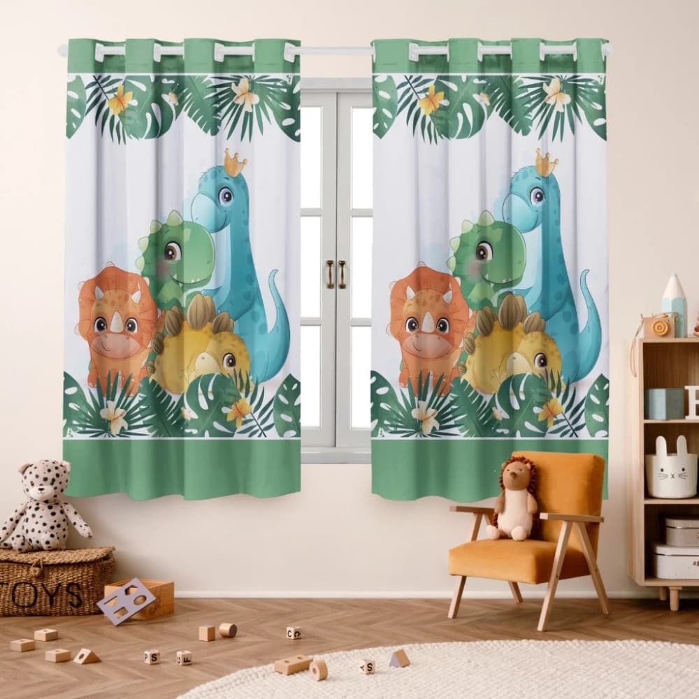 Cortina Infantil DINO Dinossauro 2,00 x 1,50 Decoração Para Quarto De Criança