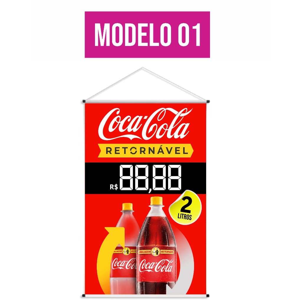 Banner LONA - COCA COLA RETORNÁVEL  60x90 pronta entrega