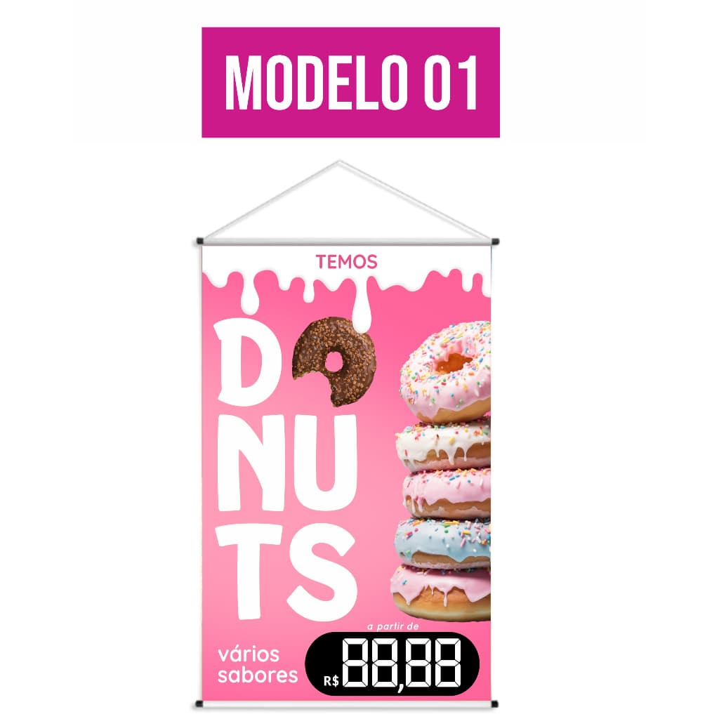 Banner LONA -  DONUTS  60x90 pronta entrega