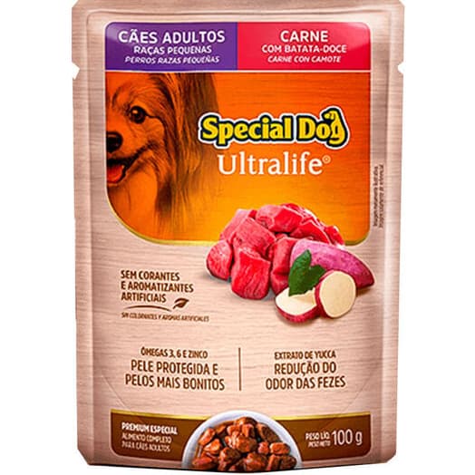 SACHÊ SPECIAL DOG CÃES RAÇAS PEQUENAS CARNE 100G