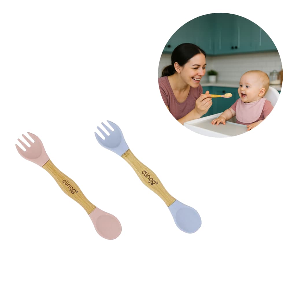 Colher 2 Em 1 Silicone E Bambu Alimentação Fruta Clingo Introdução Alimentar Para Papinha