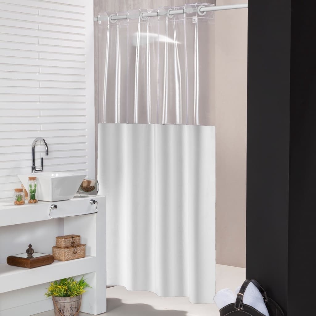 Cortina Box Em Vinil Para Banheiro Anti Mofo com Ilhós Reforçado  espessura media gramatura resistente luxo