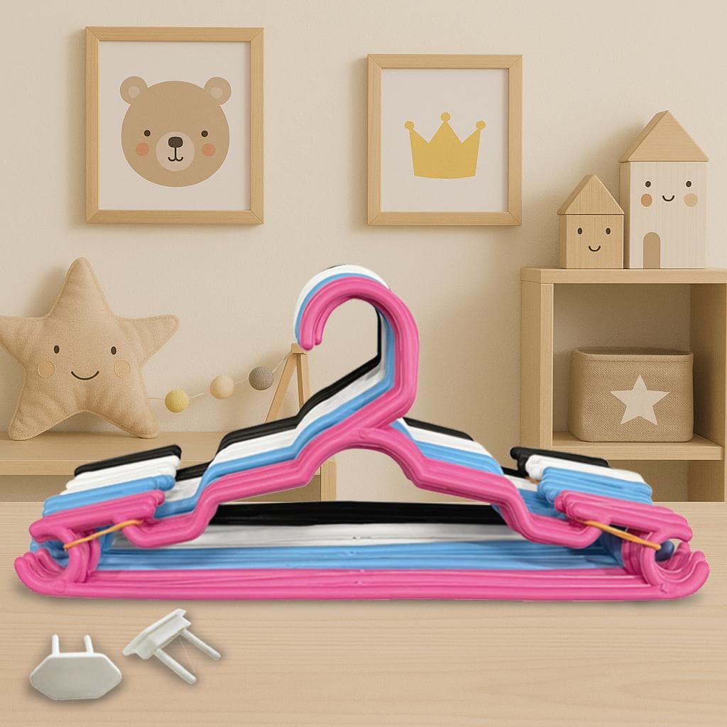 Kit 50 Cabides Infantil Bebê Baby Reforçado  Plástico Cruzeta Roupa Resistente Premium