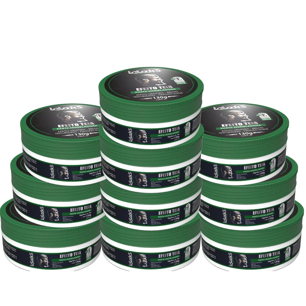 Kit 10 pasta fixadora efeito teia barba e cabelo Lelooks For Men 130g