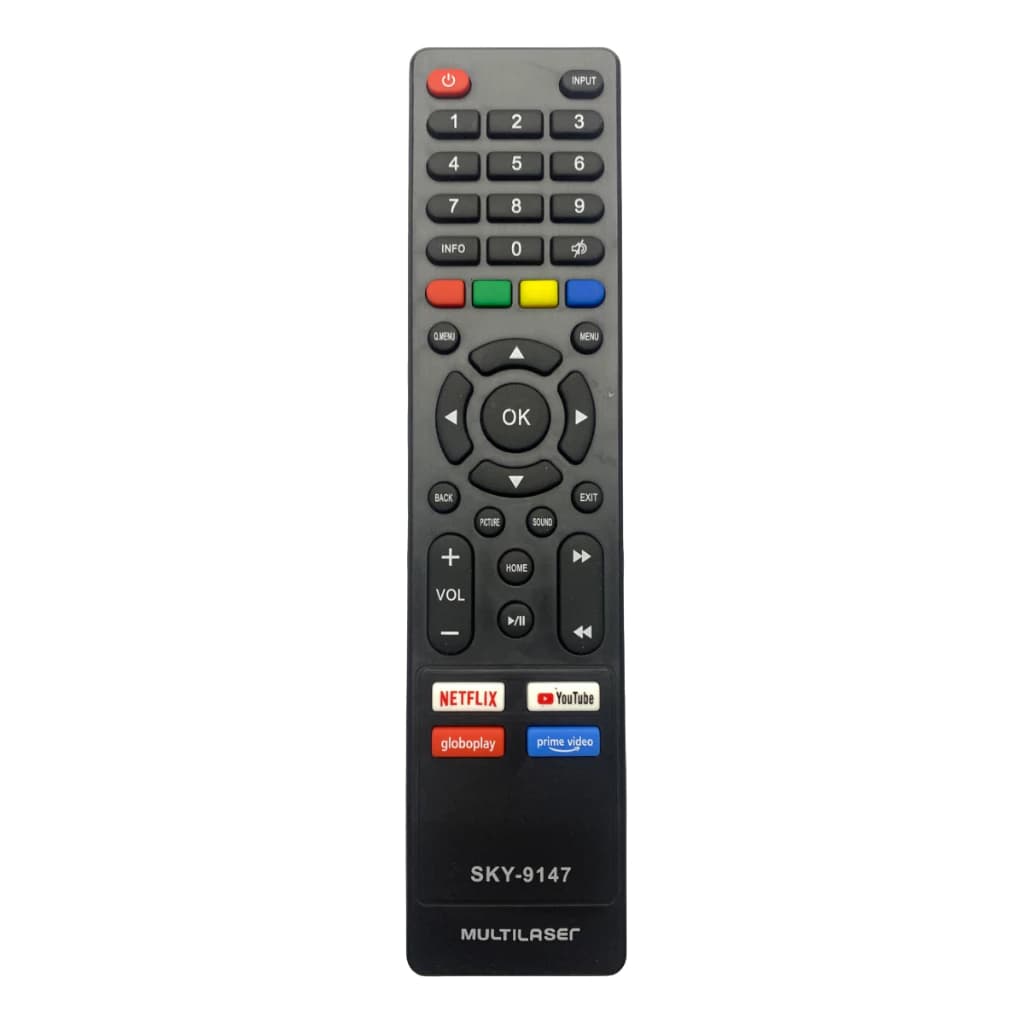 Controle Remoto compativel Para Tv Multilaser Smart FBG 9147 SKY 9147 LE 7267 Tl011 Tl012 Tl016 Tl017