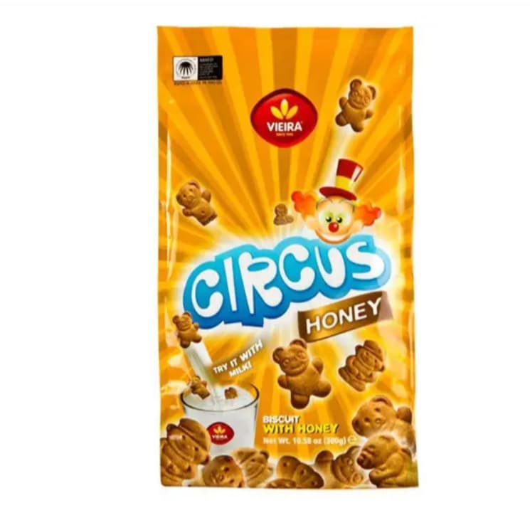 Biscoito vieira de castro circus mel pacote 300g