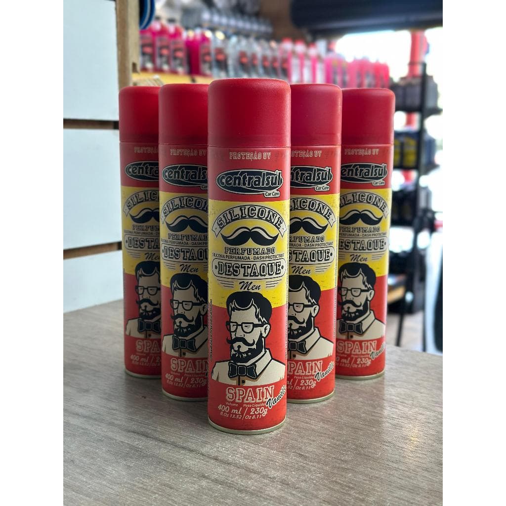 Silicone Spray Perfumado Vanilla Central Sul Brilho proteção para carros motos caminhões Aerosol