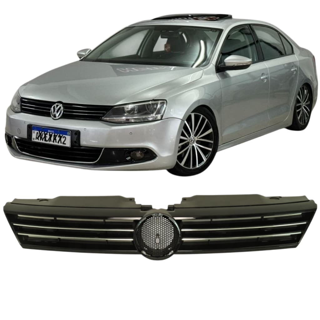 GRADE FRONTAL JETTA TSI 2011 A 2014 COM FRISOS CROMADOS