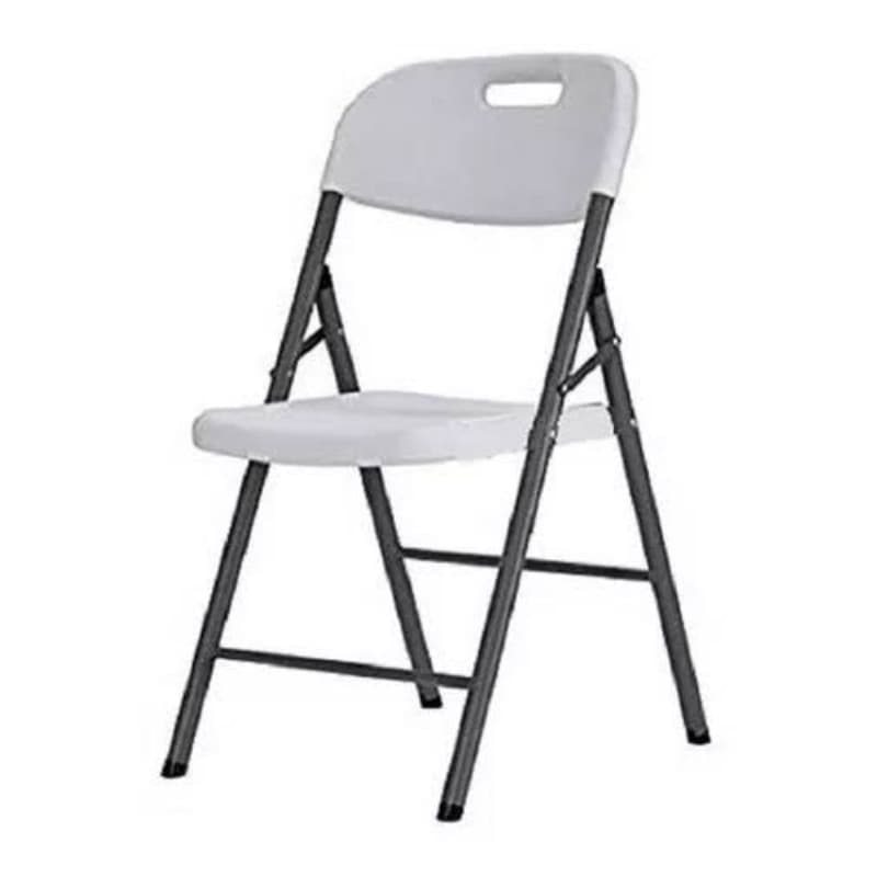Cadeira Dobrável Branca Ergonômica Conforto 87 x 52 x 46