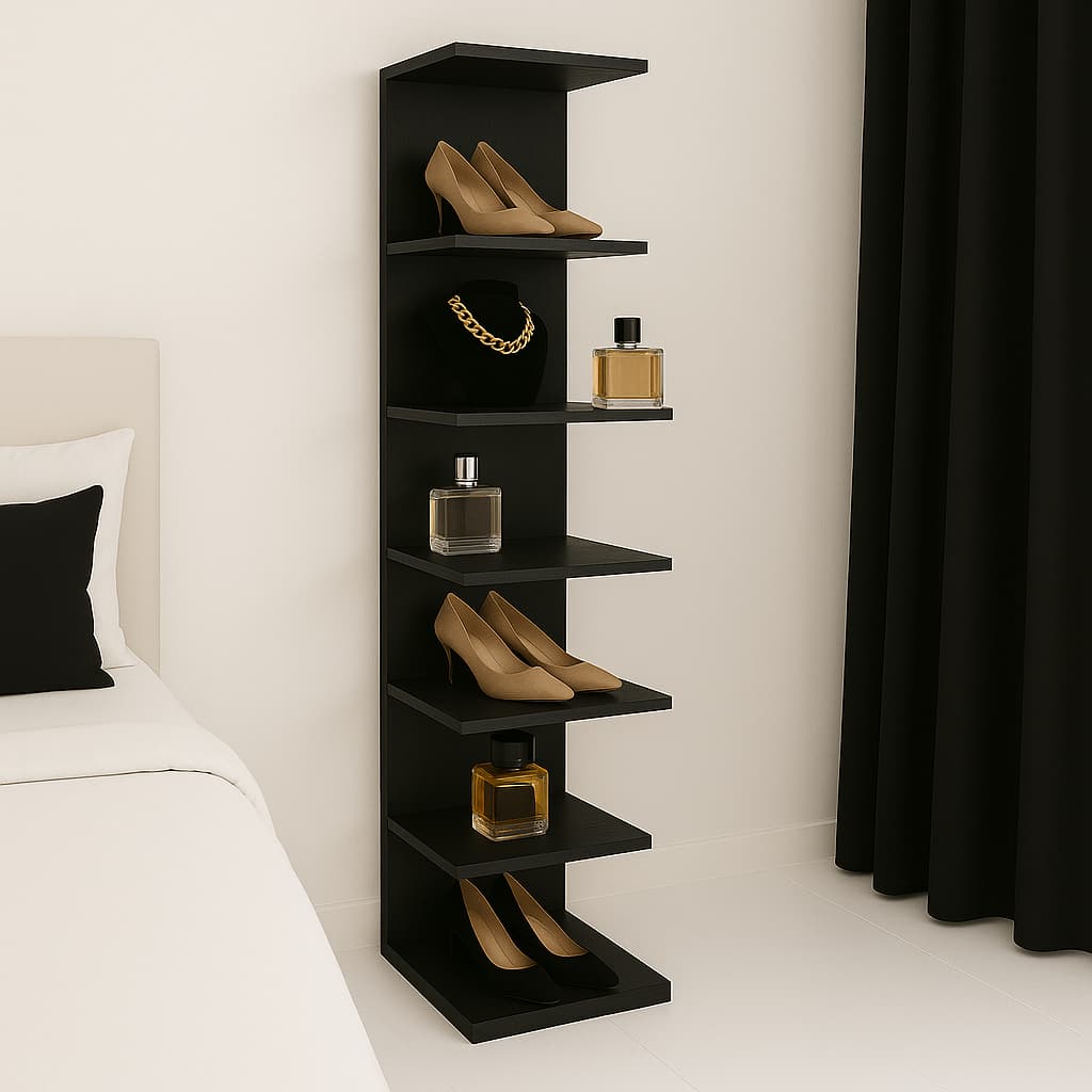 Torre Prateleira Vertical MDF 170x85 Branco Preto Marrom Multiuso Quarto Banheiro Sala Escritório
