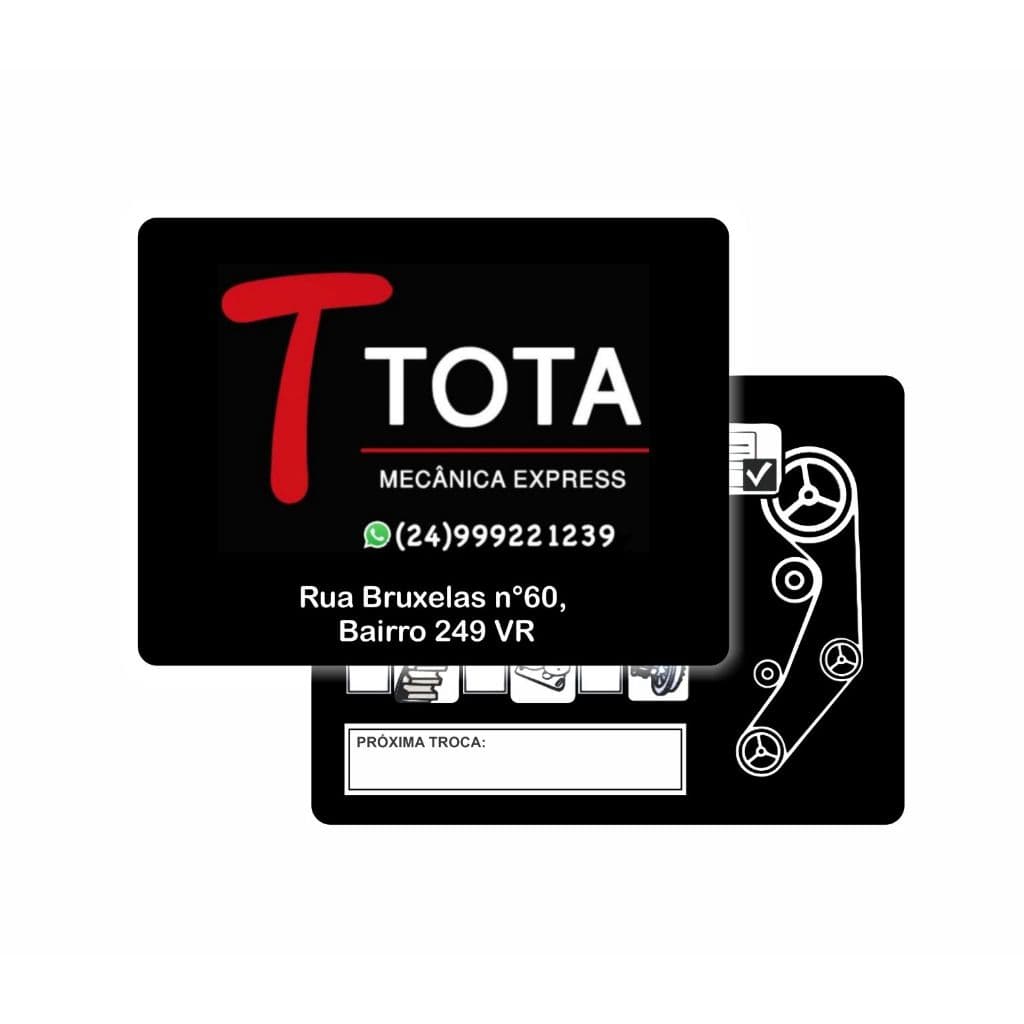 250 Etiquetas Troca de Correia Dentada oficina personalizada com logo