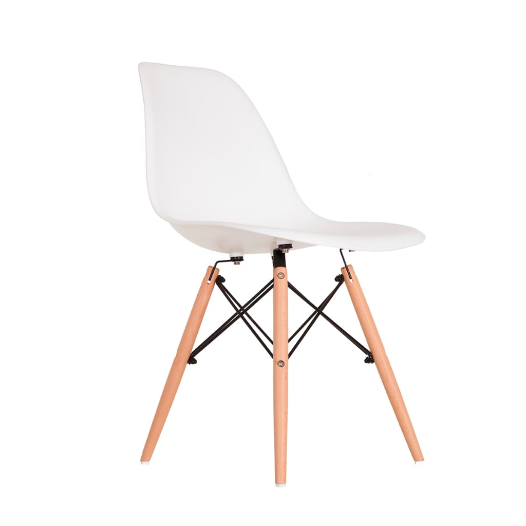 Cadeiras Eames Eiffel Wood – Branco e Preto Multiuso para Casa ou Escritório