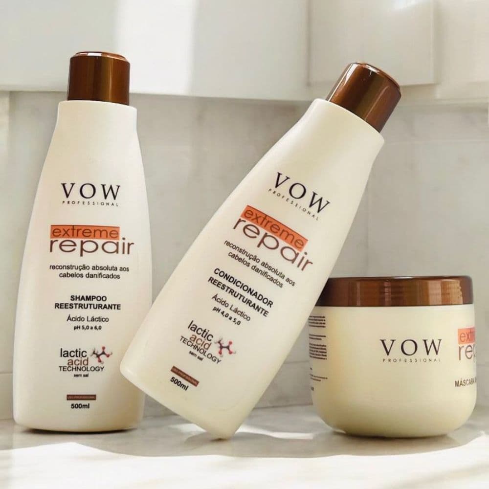 Kit Extreme Repair Cabelos Danificados – Reconstrução Rápida com Ácido Láctico Reconstrução Absoluta