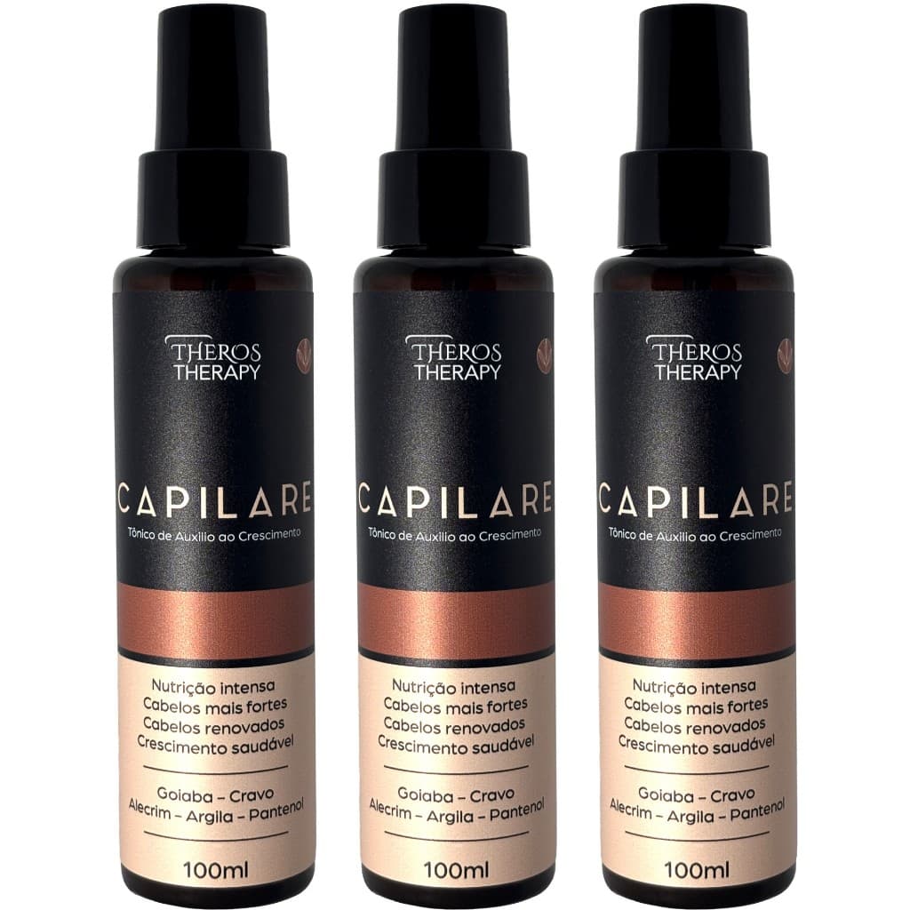 Kit com 3 Tônicos Capilare Theros Therapy Crescimento Antiqueda Capilar