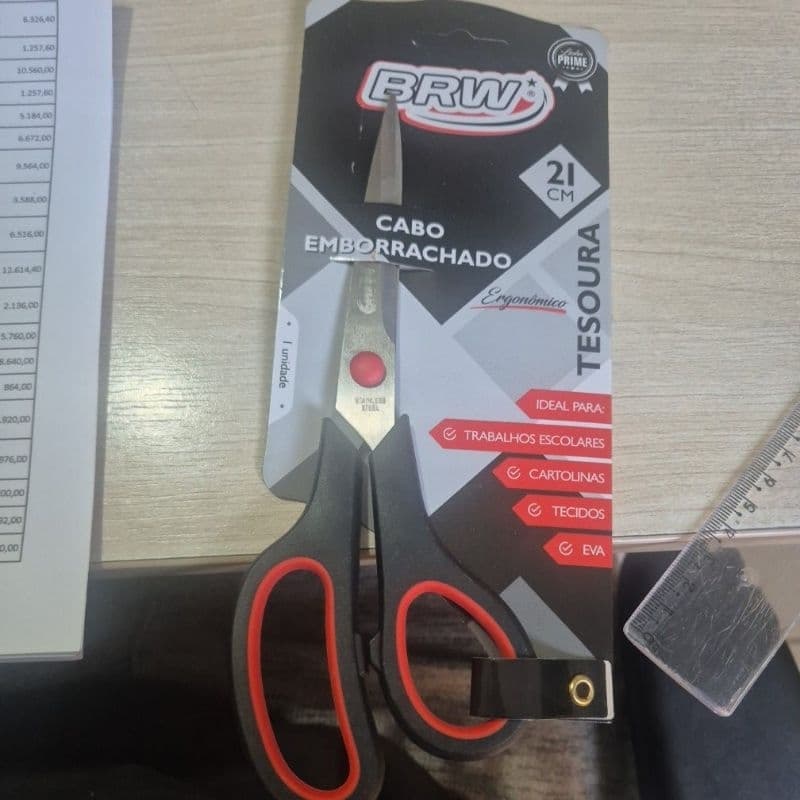 Tesoura 21cm cabo emborrachado