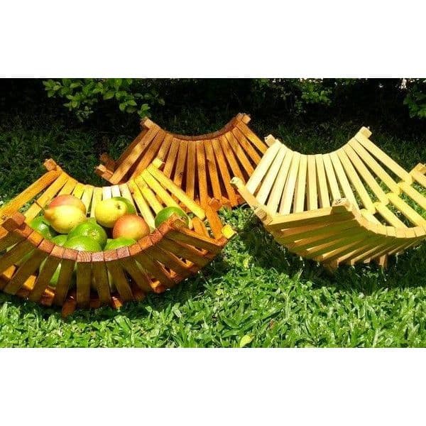 Centro de Mesa Madeira Fruteira Reflorestada Dobrável Artesanal Decorativo Ripada Cesta de Frutas Cozinha Utensílios