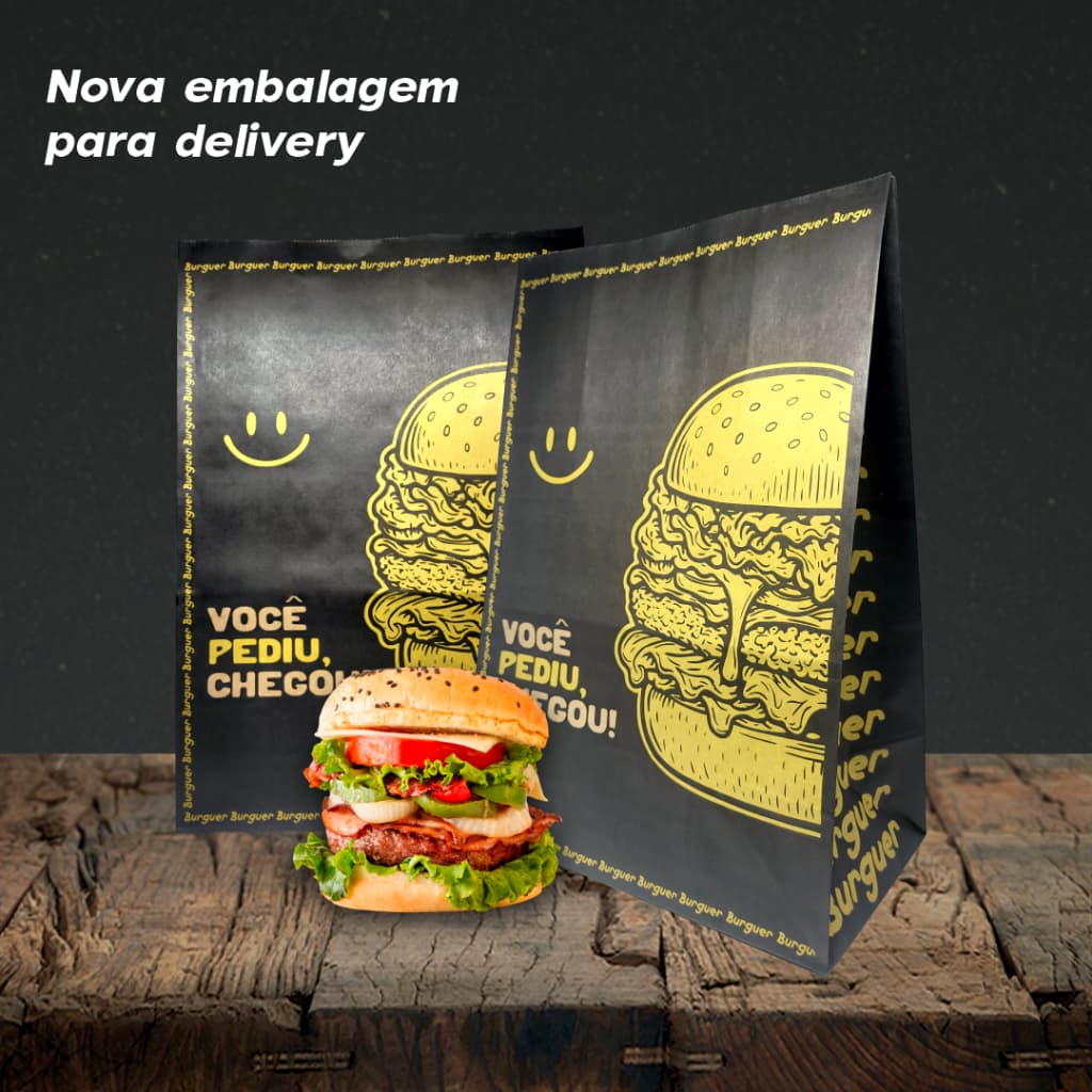Saco Kraft Delivery Você Pediu, Chegou! 50 unidades – P, M ou G