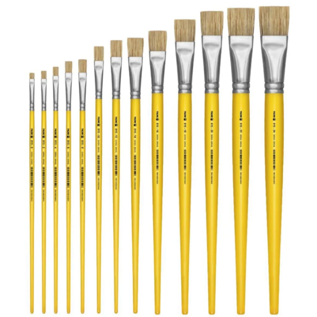 Kit 13 Pinceis Tigre 815 (Cabo Amarelo)