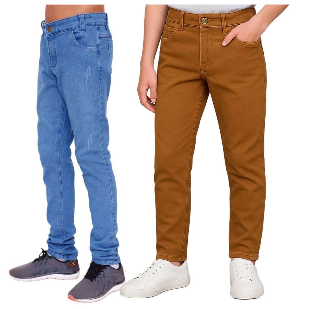 Kite de 2 Calça Masculino Infantil  Juvenil jeans e Sarja