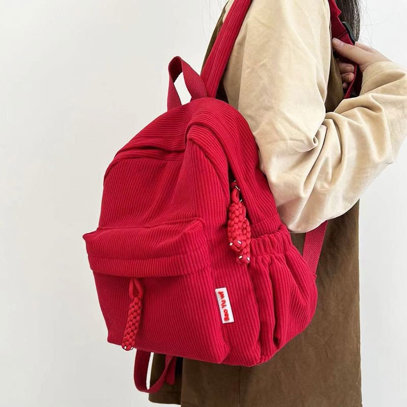 Mochila Veludo Pequena Feminina Estilosa Cor Sólida(sem chaveiro)[5805]