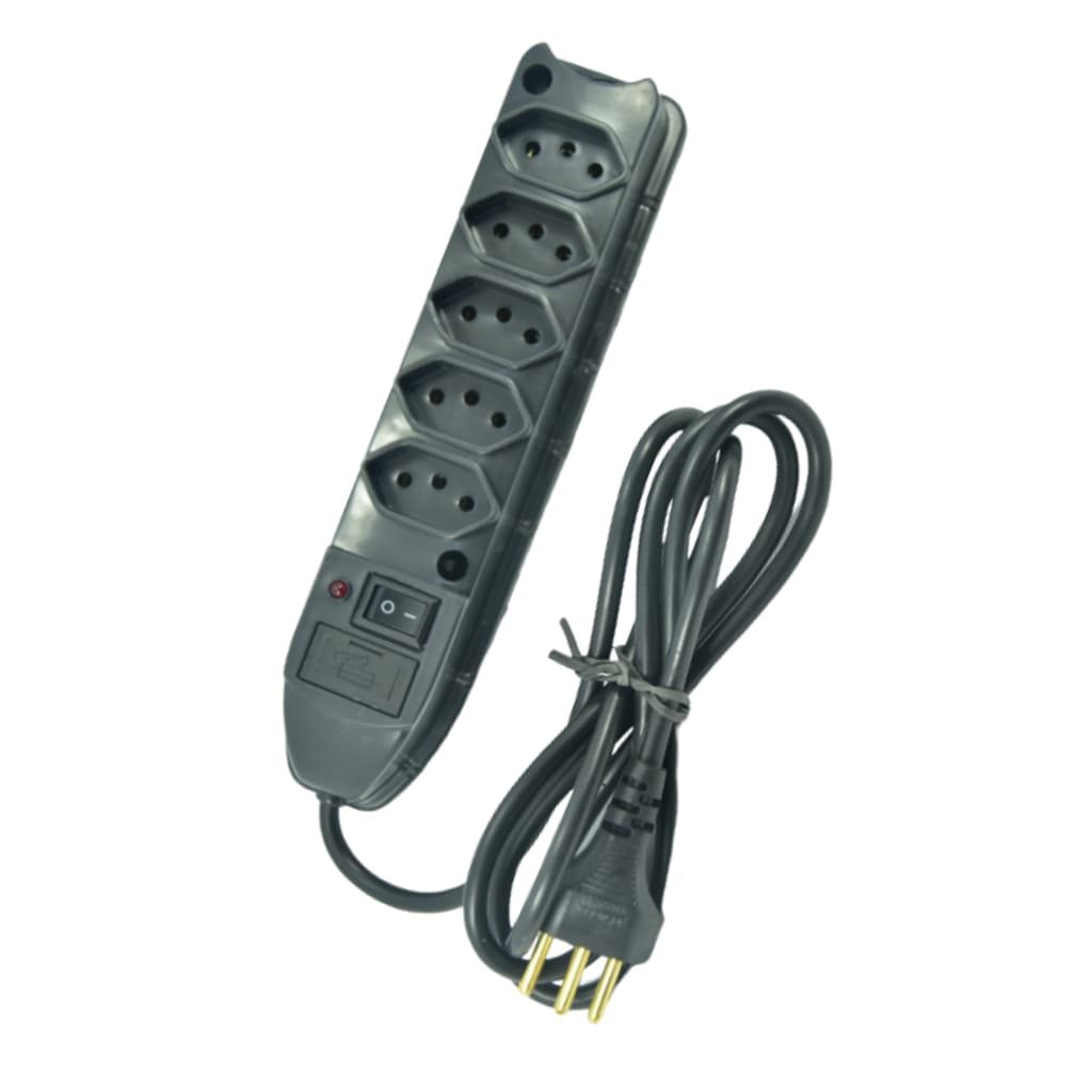 Filtro De Linha 5 Tomadas Com Botão Power Preto Prismatec