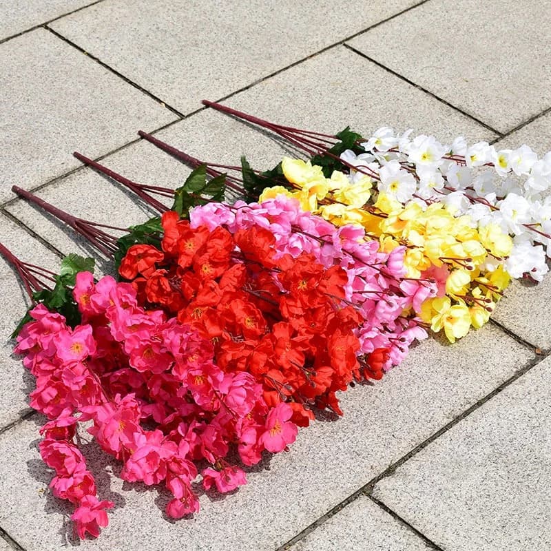 Galho Artificial 60 cm de Ramo de Cerejeira/Flor de Pêssego para Arranjos e Festas - FR801488