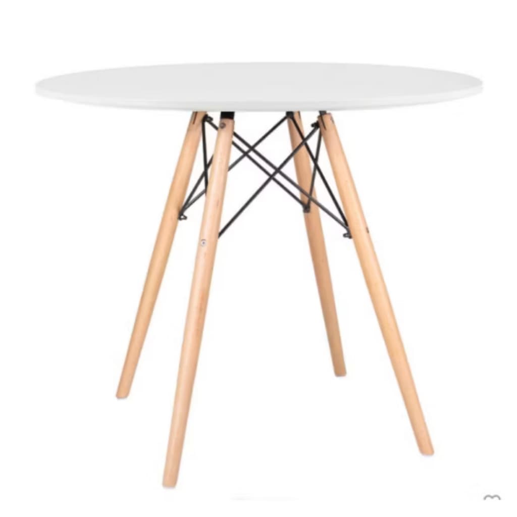 Mesa de Jantar 80cm Charles Eames Eiffel Redonda - Cores