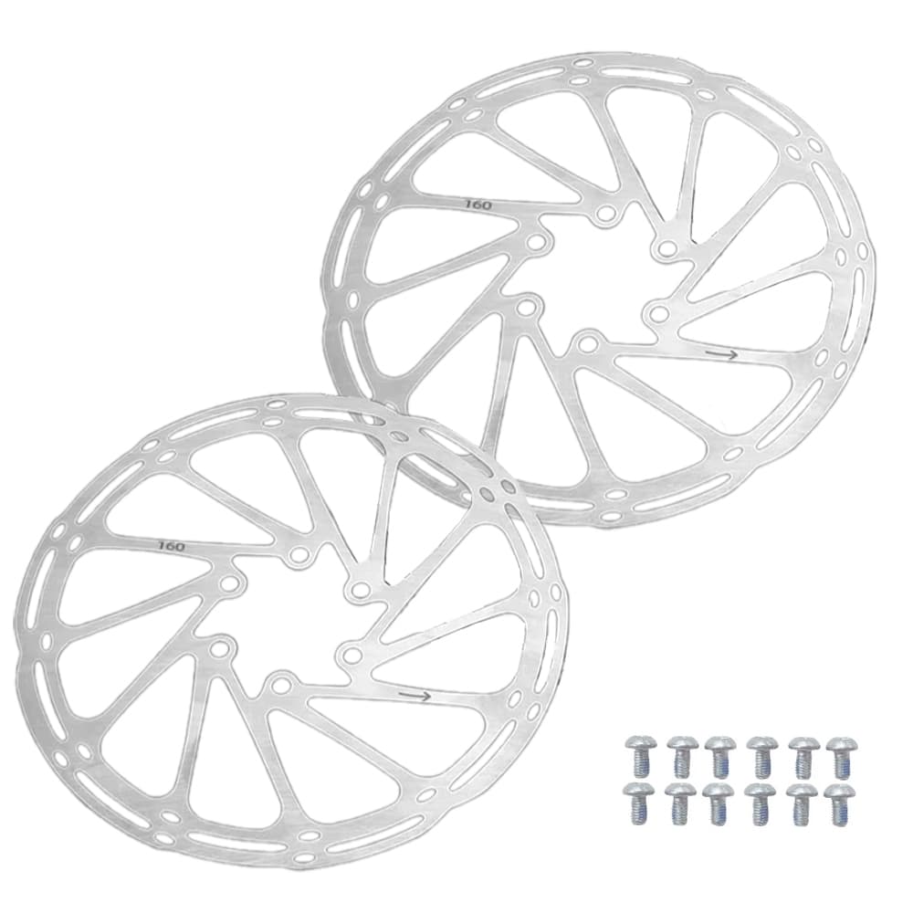 Par de Disco Freio Para Bicicleta Bike 160mm Inox Com 6 Parafusos