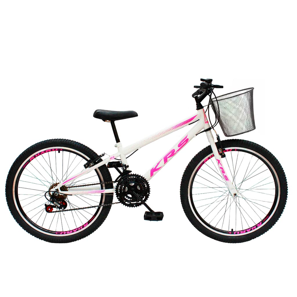 Bicicleta Aro 24 Rebaixada 18v Menina Passeio V-brake Krs