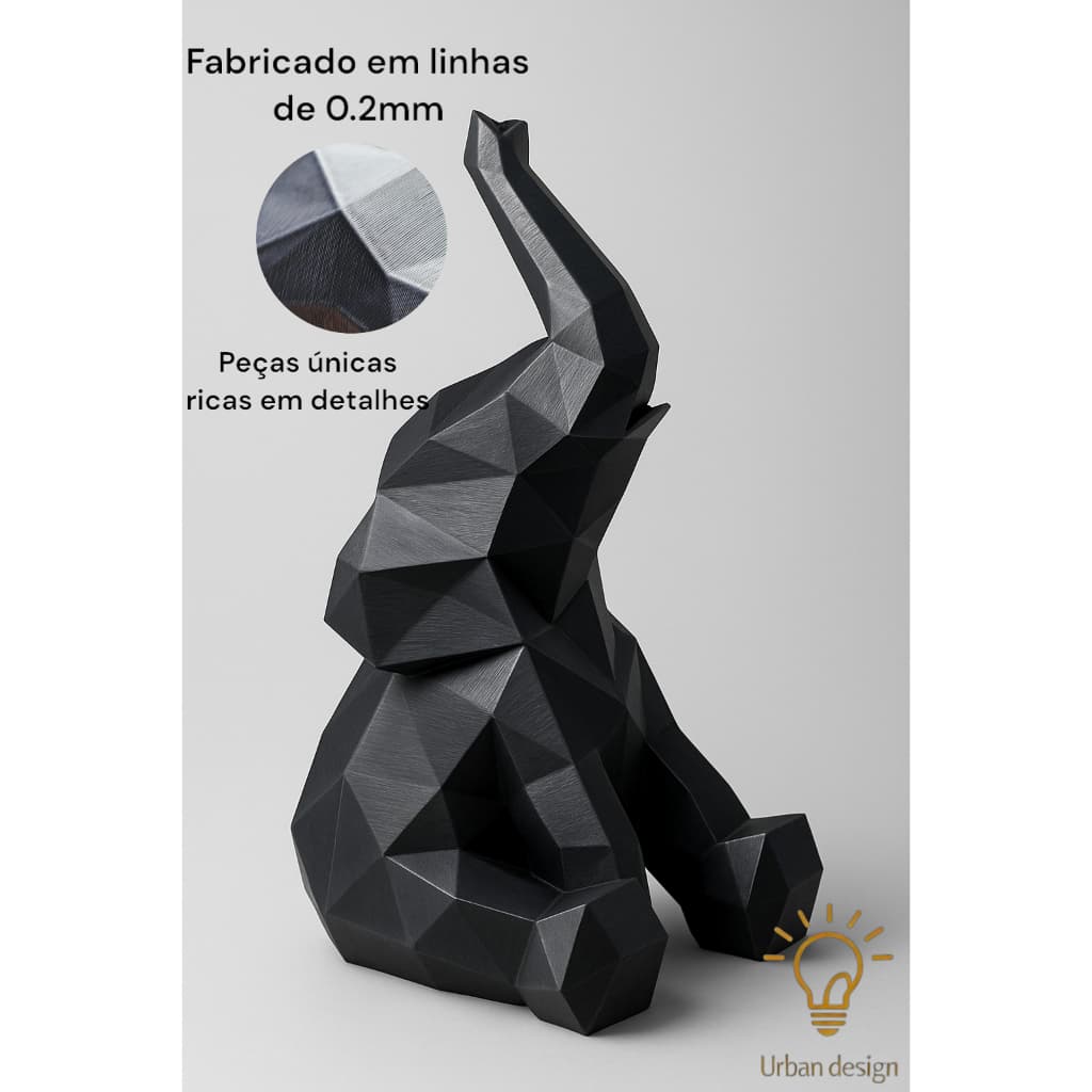 ELEFANTE DECORAÇÃO MODERNA MINIMALISTA LOW POLY