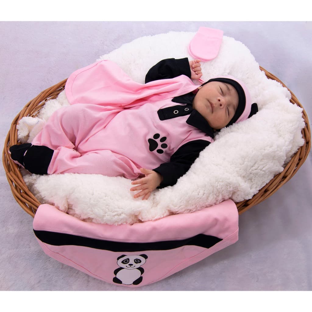 Saída De Maternidade Bebê Menina Panda Pandinha Delicada Envio Imediato Roupa de Bebe