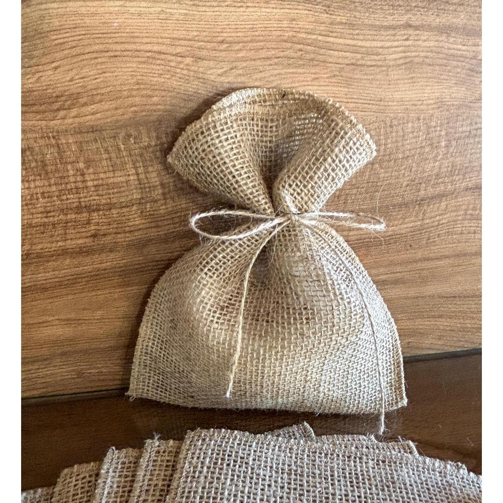 Saco de Juta 10x15cm | Kits com 10 a 40 unidades | Lembrancinhas Rústicas, Embalagem Artesanal