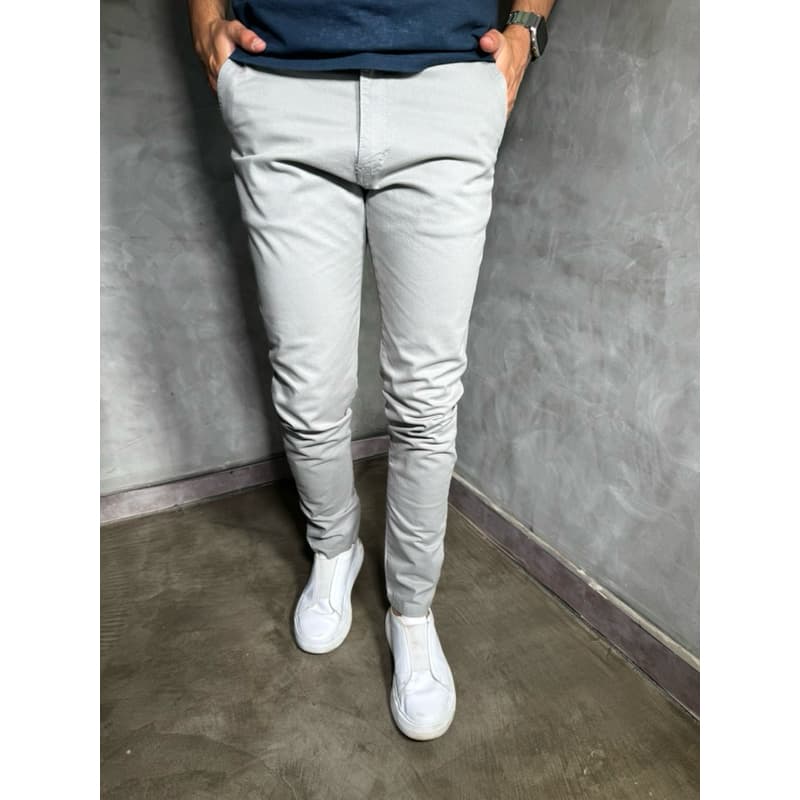 Calça Sarja Social Esporte Fino Casual - Slim Fit - Brim Com Elastano