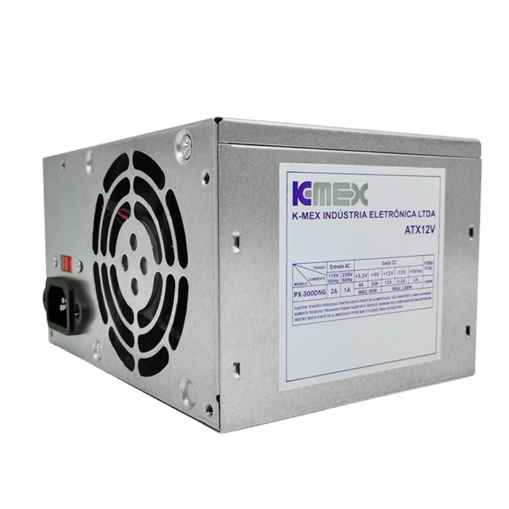 Fonte para PC ATX K-Mex PX300CNG/DNG 200W - Bivolt 110/220V com cabo