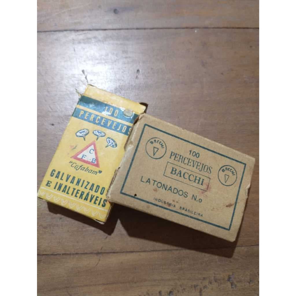 Antiguidade, Caixinhas de percevejos (tachinhas), Déc. 50/60, NÃO USADO, LER ANUNCIO ABAIXO, Ótimo estado